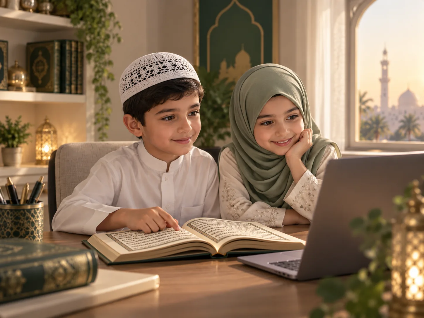 Students learning the Quran